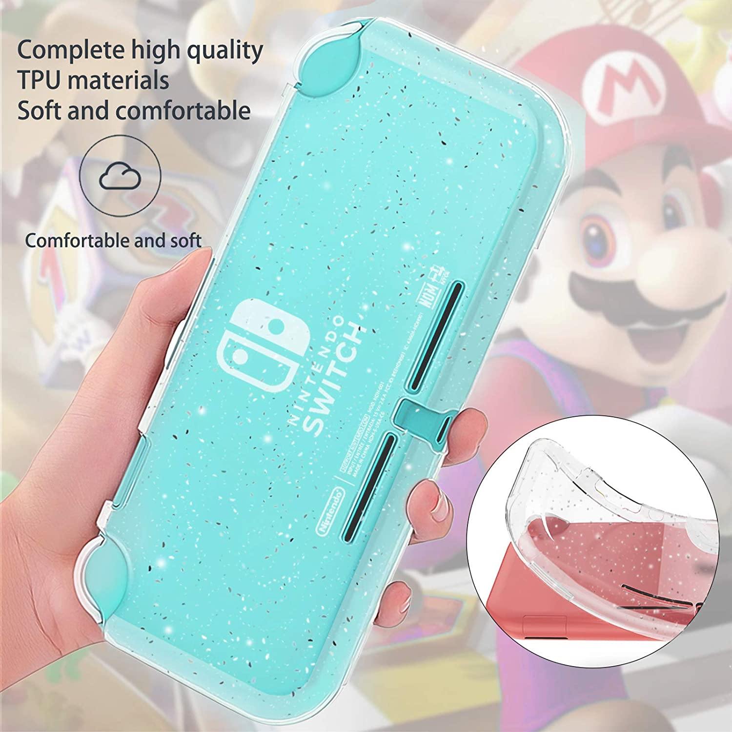 DLseego Carrying Case for Nintendo Switch lite, Newest Design Portable Travel Carrying Case 4 in 1 Accessories Kit with 1 Pcs Glitter case - JOY2ESpree