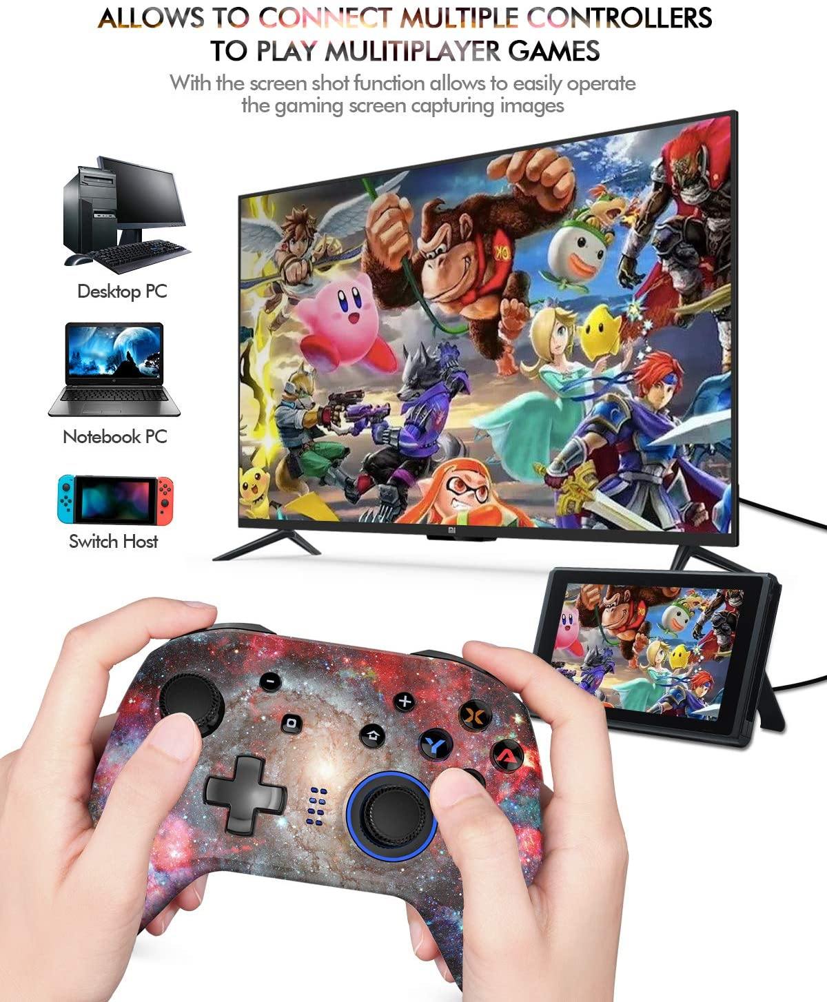 Wireless Controller for Nintendo Switch, Gamepad Joystick with Dual Vibration and Turbo for Switch, Pro, Windows XP/10/7/8/8.5 - JOY2ESpree