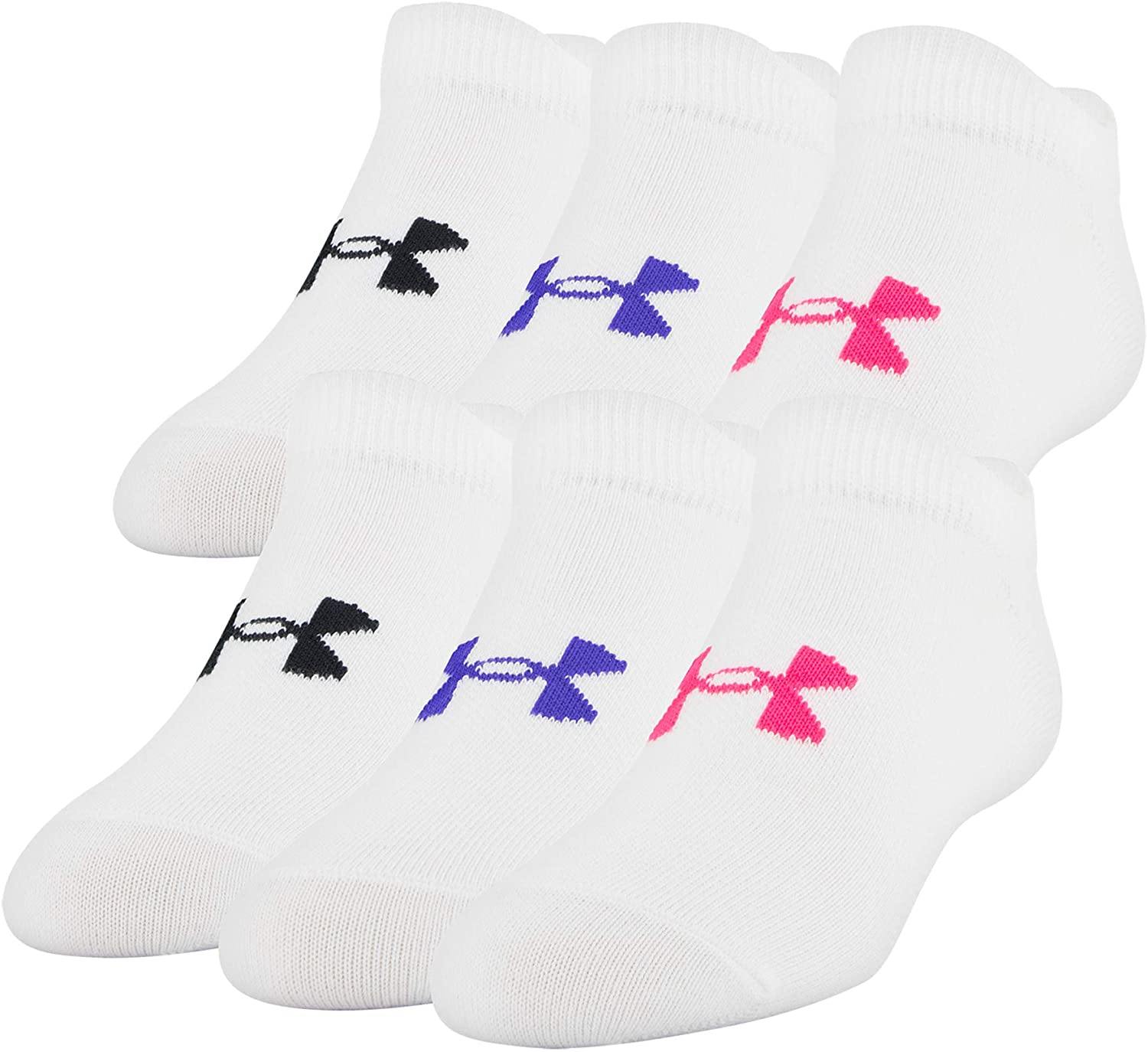Under Armour Youth Essential 2.0 No Show Socks, 6-Pairs