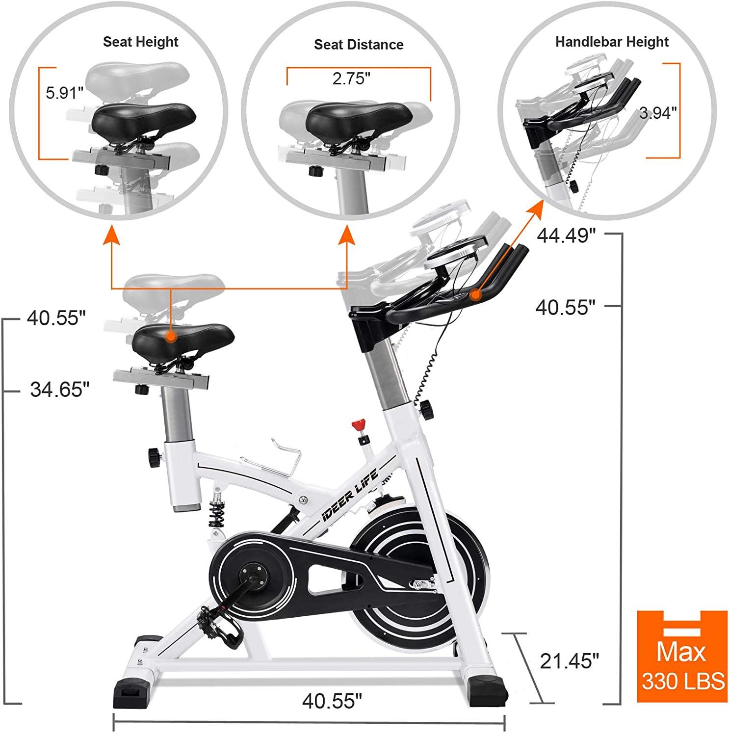 IDEER LIFE Indoor Cycling Bike Stationary Exercise Bike for Home Cardio Workout Smooth Drive - JOY2ESpree