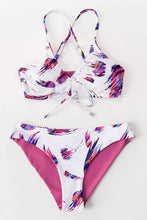
                        
                          画像をギャラリービューアに読み込む, CUPSHE Women's Reversible Lace Up Bikini Sets Floral and Striped
                        
                      