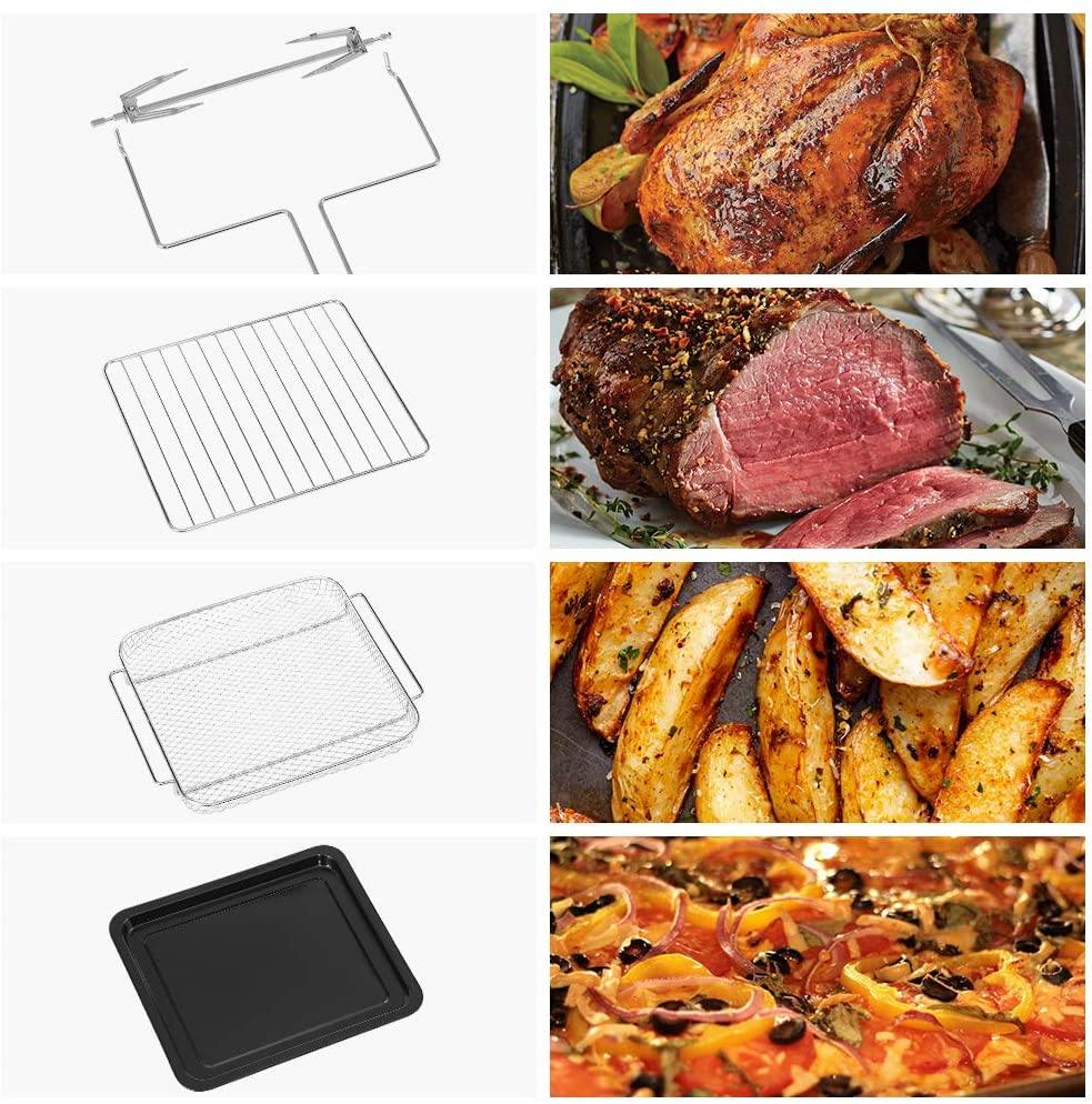 Air Fryer Toaster Oven Combo 8-in-1 Countertop Rotisserie & Dehydrator - JOY2ESpree