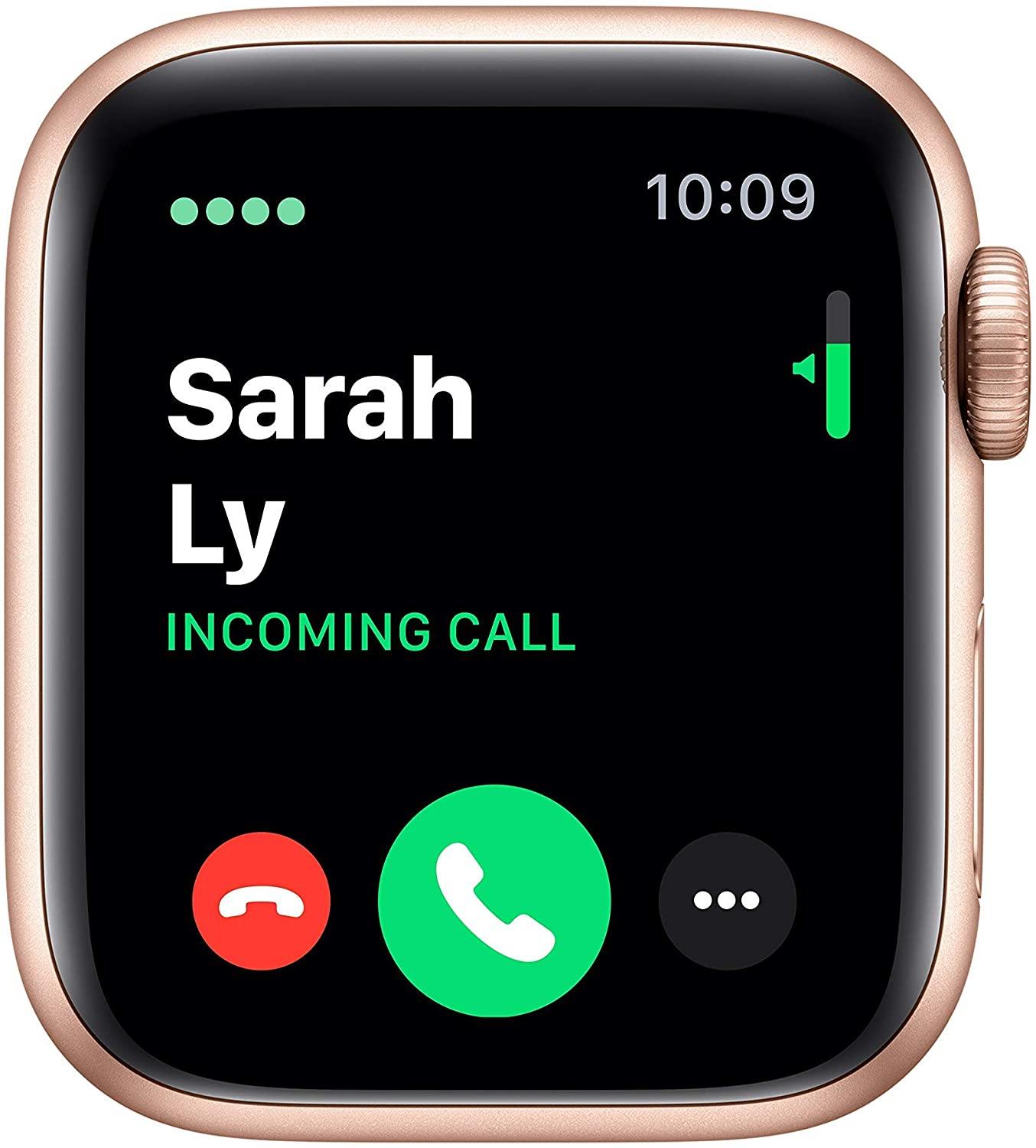 Apple Watch Series 5 (GPS + Cellular, 40MM) - Gold Aluminum Case with Pink Sand Sport Band (Renewed) - JOY2ESpree