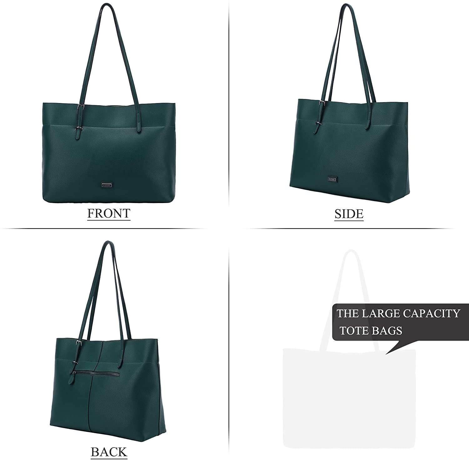 K.EYRE Women's Soft Faux Leather Tote Bag Purse Handbags Wallet Tote Shoulder Bag Purse Large Capacity