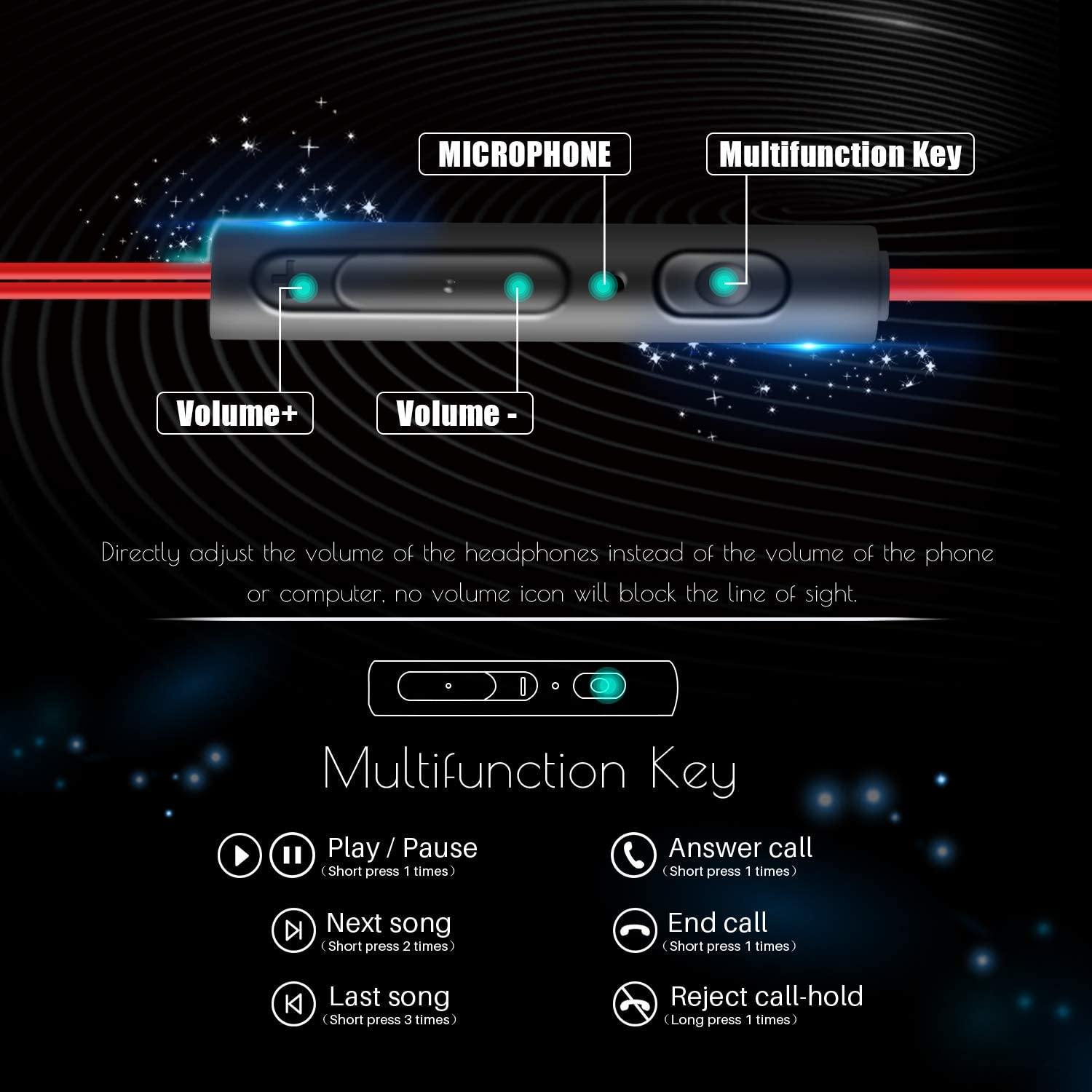Innens 3.5 MM Wired Gaming Earphone, Noise Cancelling Stereo Bass Gaming in-Ear Earbuds - JOY2ESpree
