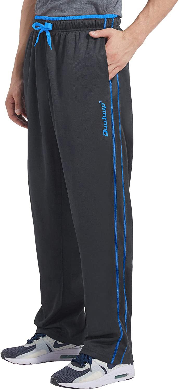 Duuluup Mens Jogger Sweatpants with Pockets Open Bottom Elastic Waist Workout Pants for Training Track Running - JOY2ESpree
