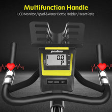 
                        
                          Cargar imagen en el visor de la galería, Pooboo Indoor Cycling Bike Belt Drive Exercise Bike Stationary with Comfortable Seat Cushion, Tablet Holder and LCD Monitor for Home Workout - JOY2ESpree
                        
                      