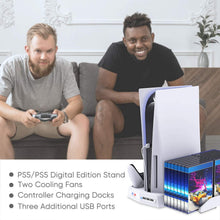 
                        
                          Muat gambar ke penampil Galeri, Vertical Stand for Playstation 5 with Cooling Fan Charging Station - JOY2ESpree
                        
                      