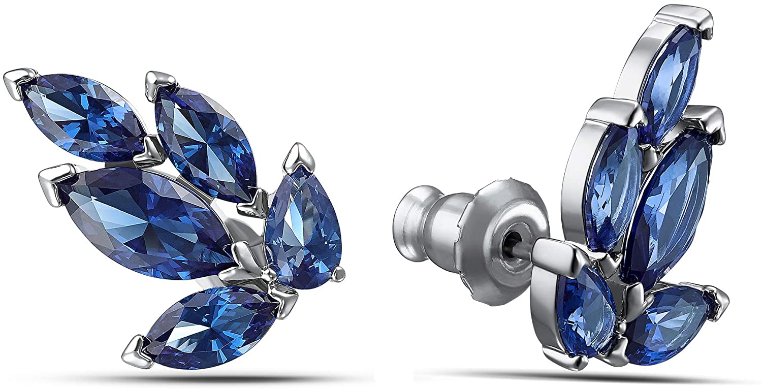 Swarovski Women's Louison Jewelry Collection, Rhodium Finish, Blue Crystals, Clear Crystals - JOY2ESpree