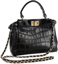
                        
                          Load image into Gallery viewer, kilofly 2pc Gold Plated Faux Leather Removable Clutch Chain Shoulder Straps Set
                        
                      