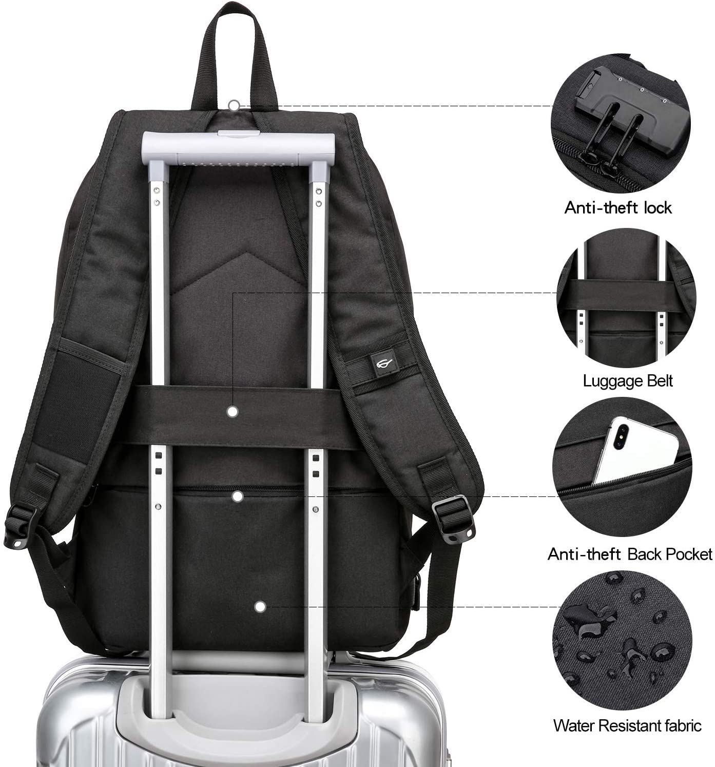 Laptop Backpack,Business Travel Anti Theft Backpack for Men Women with USB Charging Port