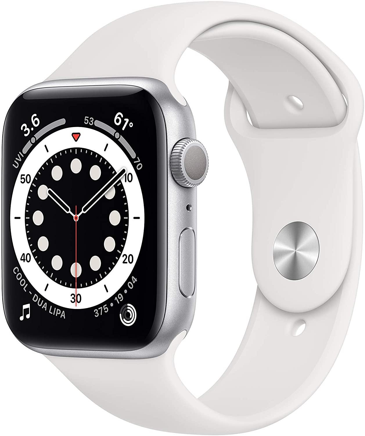 Apple Watch Series 6 (GPS, 44mm) - Space Gray Aluminum Case with Black Sport Band (Renewed) - JOY2ESpree