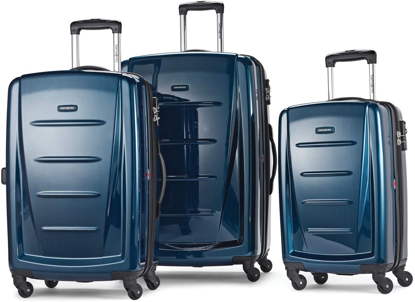 Samsonite Winfield 2 Hardside Expandable Luggage with Spinner Wheels, Charcoal, Checked-Large 28-Inch