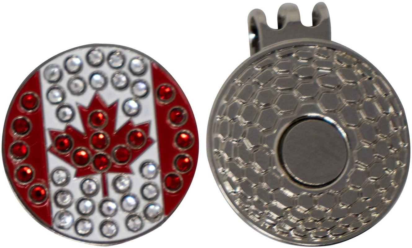 DA VINCI Magnetic Golf Hat Clip with 1 Inch Bling Metal Golf Ball Marker - JOY2ESpree
