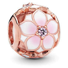 
                        
                          Load image into Gallery viewer, Pandora Jewelry Openwork Pink Magnolia Bloom Crystals Charm in Pandora Rose - JOY2ESpree
                        
                      