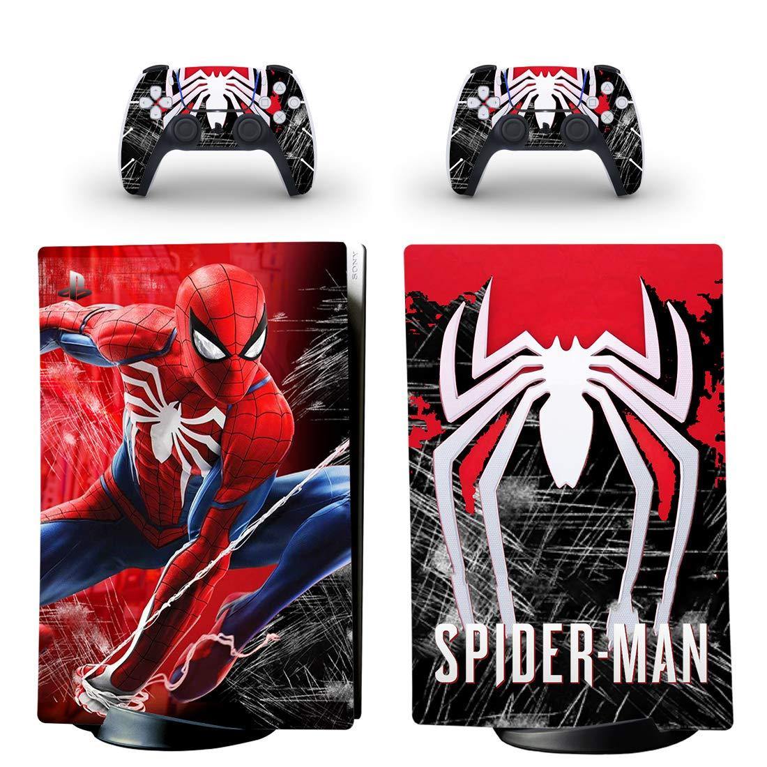 Adventure Games - Spiderman, Logo - Vinyl Console Skin Decal Sticker + 2 Controller Skins Set - Compatible with PlayStation 5 DIGITAL Edition - JOY2ESpree