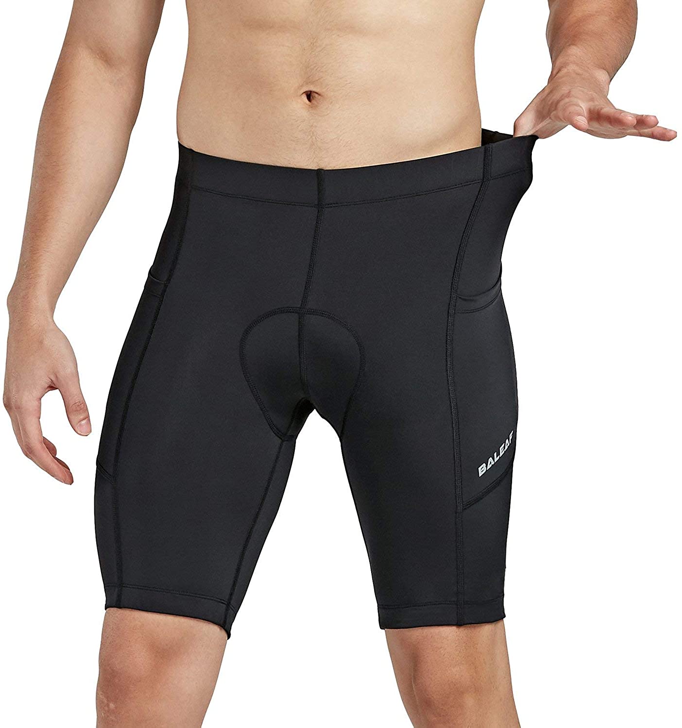 BALEAF Men's Bike Shorts Padded Cycling Bicycle Road Bike Tights Biker Pockets UPF 50+
