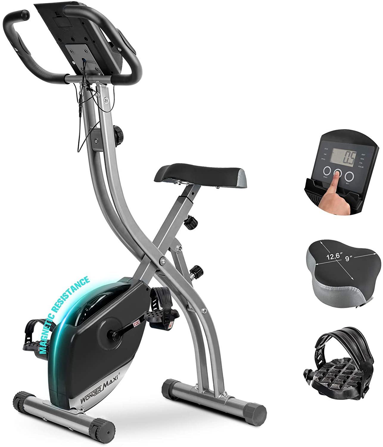 Wonder Maxi Folding Exercise Bike Magnetic, Upright Stationary Recumbent Exercise Bike - JOY2ESpree
