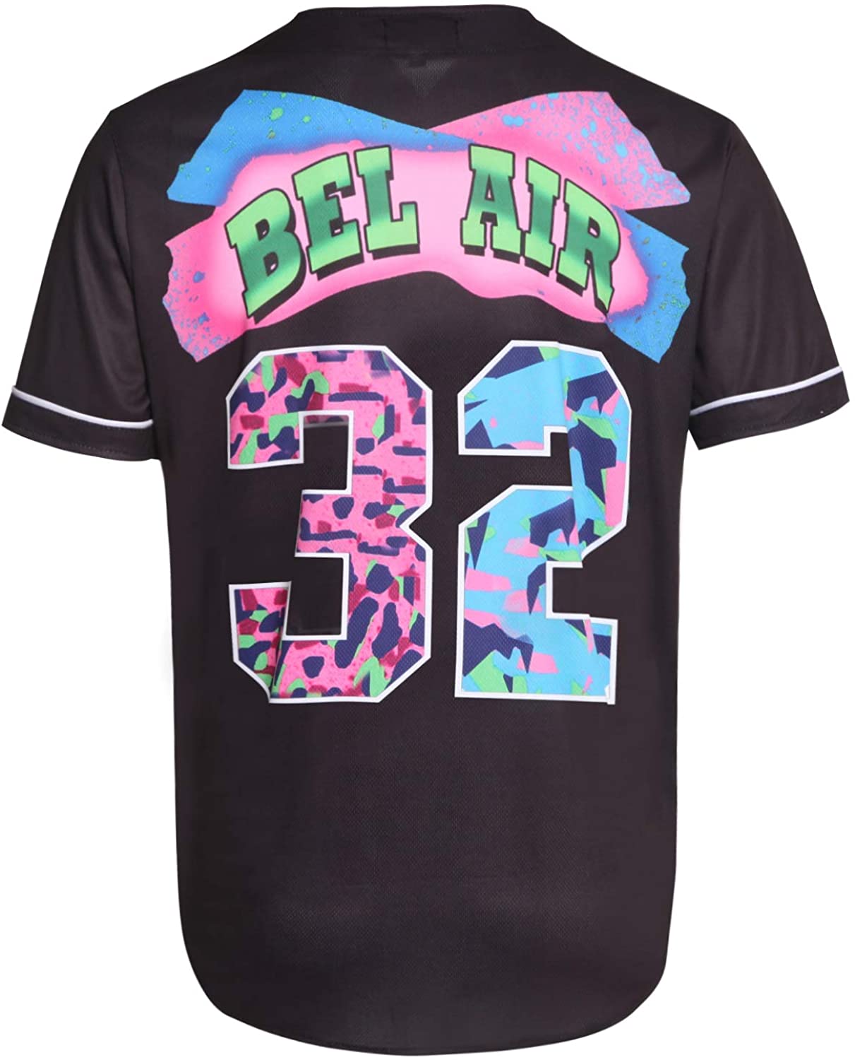 MOLPE 90s Hip Hop Clothing for Men and Women, Unisex Bel Air 23 Baseball Jersey, Mens Printed Urban Shirts for Party
