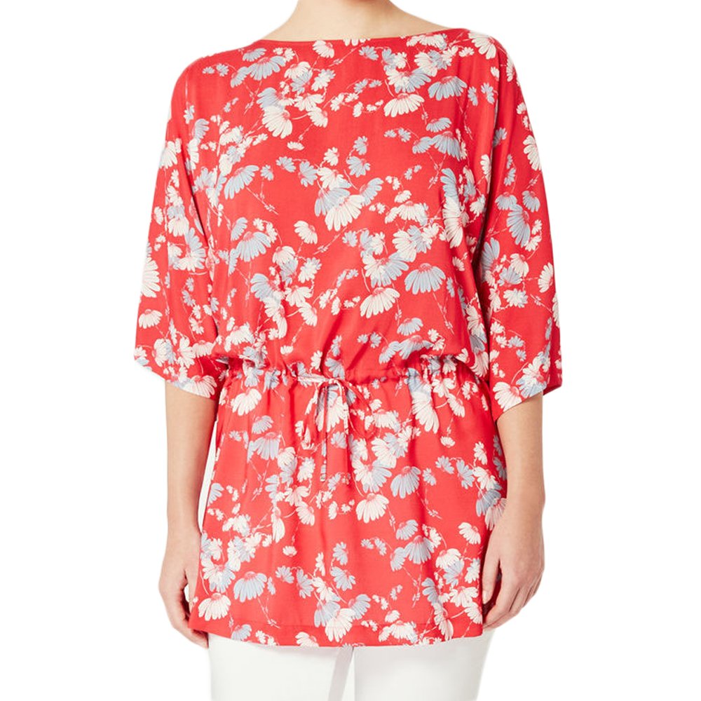 Marina Rinaldi Women's Festivo Floral Tunic Blouse Red