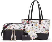 
                        
                          Load image into Gallery viewer, Women Fashion Handbags Wallet Tote Bag Shoulder Bag Top Handle Satchel Purse Set 4pcs
                        
                      
