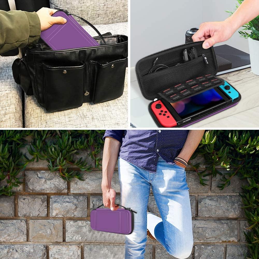 Fintie Carry Case for Nintendo Switch - [Shockproof] Hard Shell Protective Cover Travel Bag w/10 Game Card Slots - JOY2ESpree