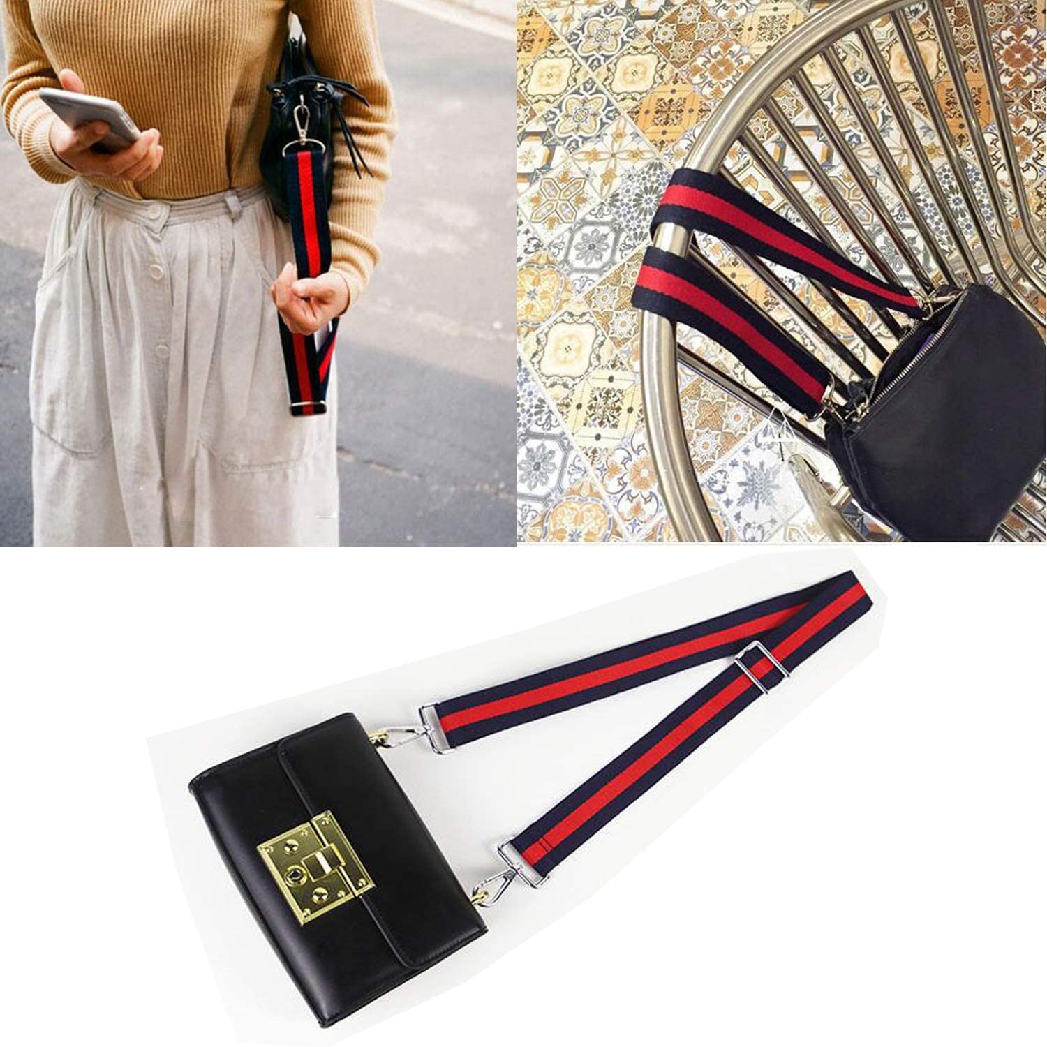 Wide Shoulder Strap Adjustable Replacement Belt Guitar Style Cross body Handbag Purse Strap