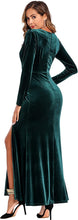 
                        
                          Load image into Gallery viewer, Ababalaya Long Sleeve Wrap Velvet Long Formal Dresses Cocktail Dress
                        
                      