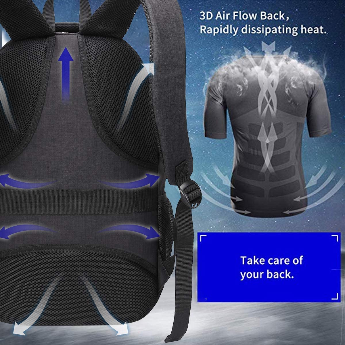 SHRRADOO Durable Anti Theft Laptop Backpack Travel Backpacks Bookbag