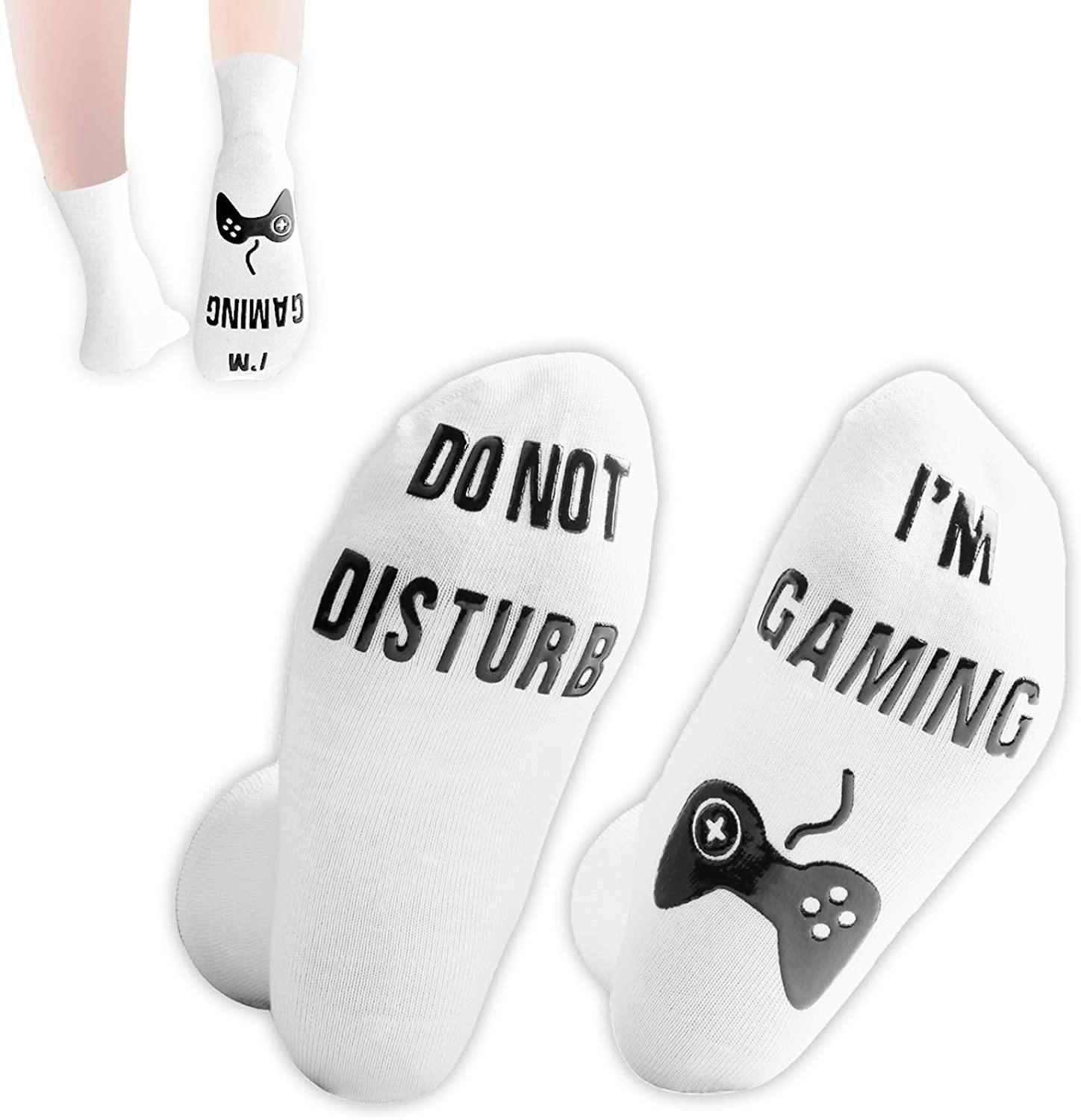 Do Not Disturb I'm Gaming Socks, Gaming Sock Funny Novelty Gift for Teen Boys Mens Gamer Kids Sons Husbands Boyfriends Women - JOY2ESpree