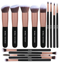 
                        
                          Muat gambar ke penampil Galeri, BS-MALL Makeup Brushes Premium Synthetic Foundation Powder Concealers Eye Shadows Makeup 14 Pcs Brush Set, Rose Golden, 1 Count
                        
                      