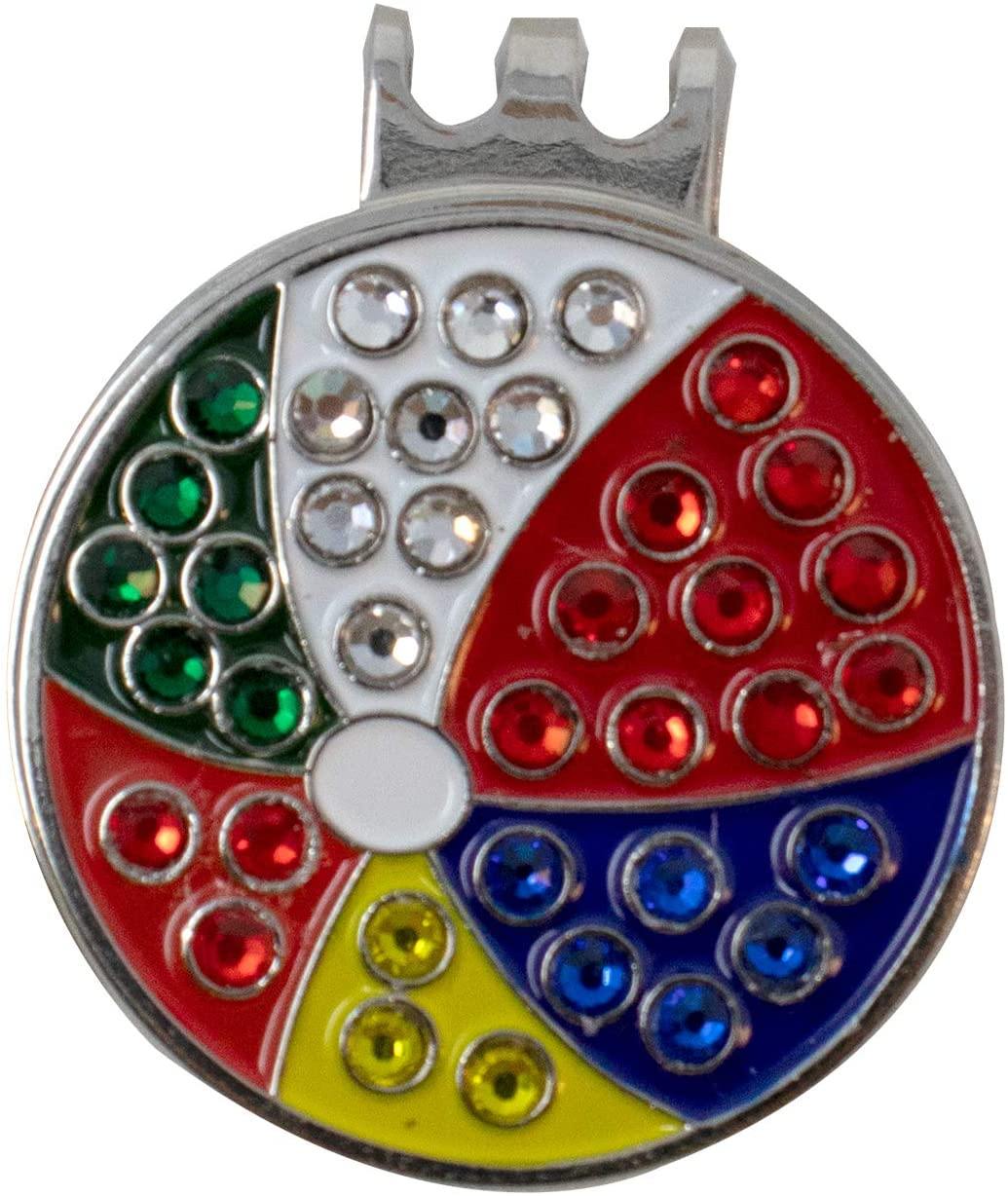 DA VINCI Magnetic Golf Hat Clip with 1 Inch Bling Metal Golf Ball Marker - JOY2ESpree