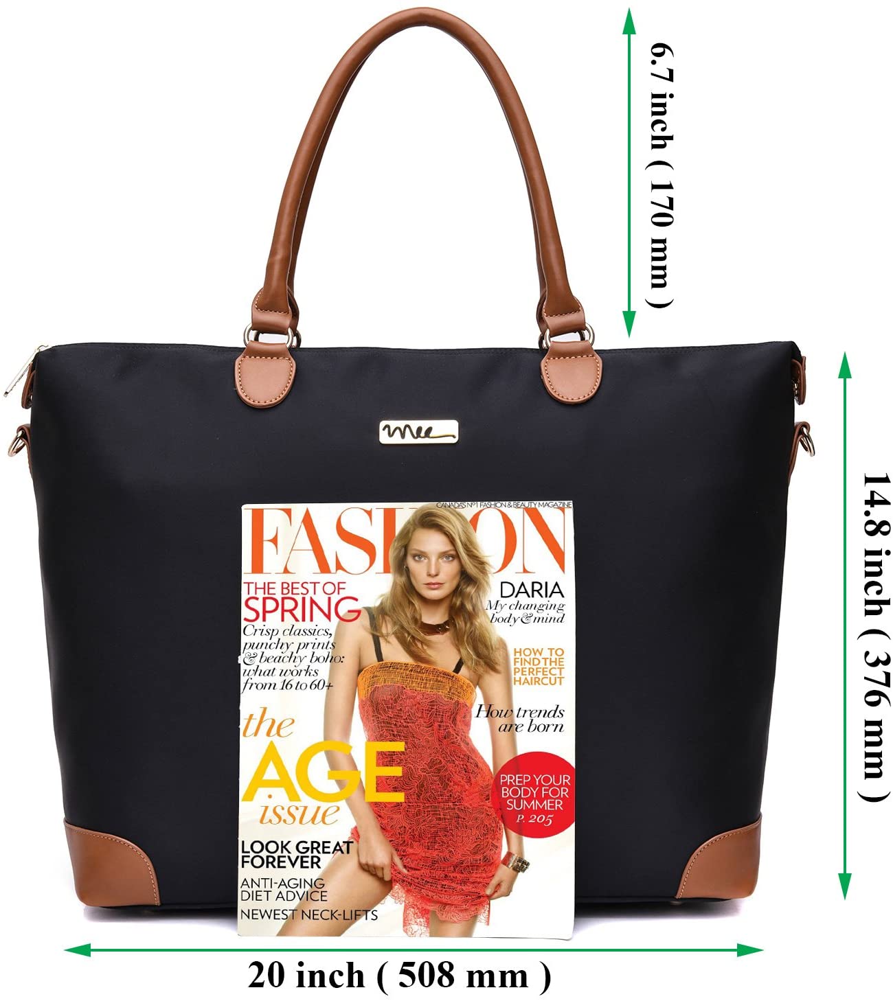 NNEE Large Oversized Water Resistance Nylon Tote Bag With Multiple Pocket Design (Navy)