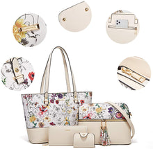 
                        
                          Load image into Gallery viewer, Women Fashion Handbags Wallet Tote Bag Shoulder Bag Top Handle Satchel Purse Set 4pcs
                        
                      