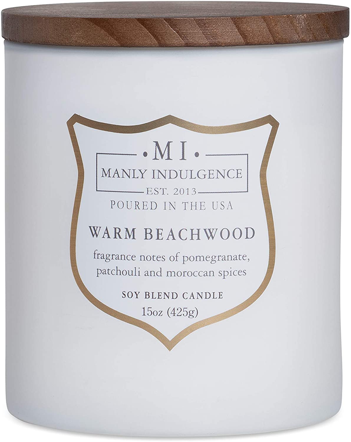 Manly Indulgence Sea Salt & Ginger Scented Jar Candle, 15 Oz, White