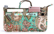 
                        
                          Load image into Gallery viewer, BTSKY New Printing Handbag Organizers Inside Purse Insert-High Capacity 13 Pockets Bag Tote Organizer with Handle Peacock Flower
                        
                      