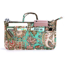 
                        
                          Load image into Gallery viewer, BTSKY New Printing Handbag Organizers Inside Purse Insert-High Capacity 13 Pockets Bag Tote Organizer with Handle Peacock Flower
                        
                      