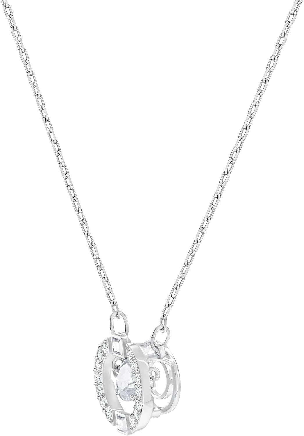SWAROVSKI Women's Sparkling Dance Round Jewelry Collection, Rhodium Finish, Blue Crystals, Clear Crystals - JOY2ESpree
