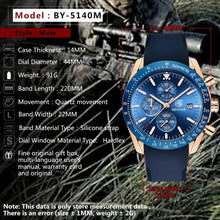 
                        
                          Muat gambar ke penampil Galeri, BENYAR Chronograph Mens Watch Quartz Movement 30M Waterproof | Leather Watch Strap
                        
                      