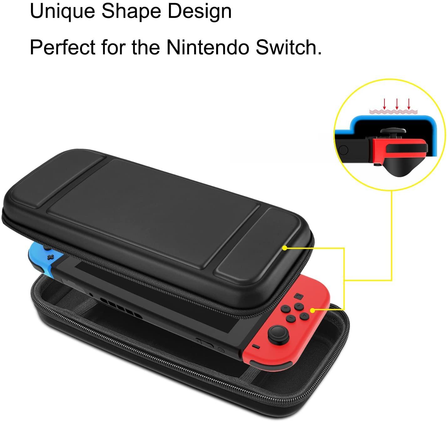 Fintie Carry Case for Nintendo Switch - [Shockproof] Hard Shell Protective Cover Travel Bag w/10 Game Card Slots - JOY2ESpree