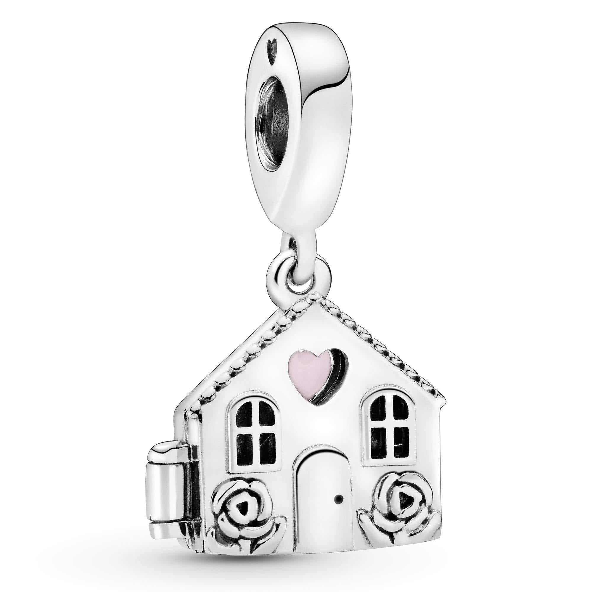 Pandora Jewelry House Silver Dangle With Pink Enamel Sterling Silver Charm - JOY2ESpree