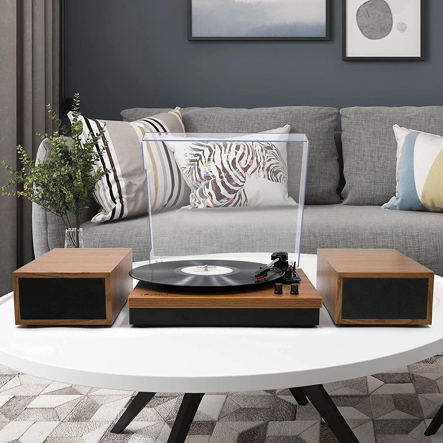 LP&No.1 Retro Bluetooth Record Player with Stereo External Speakers - JOY2ESpree