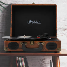 
                        
                          Muat gambar ke penampil Galeri, LP&amp;No.1 Portable Suitcase Turntable with Stereo Speaker,3 Speeds Belt-Drive Vinyl Record Player Black - JOY2ESpree
                        
                      
