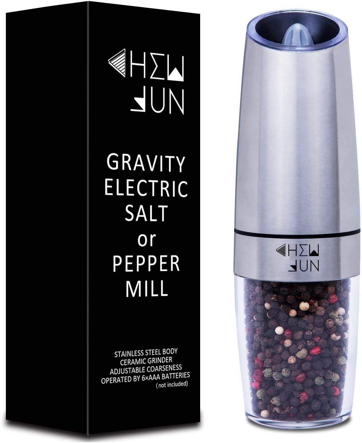 Electric Gravity Pepper Grinder or Salt Mill with Adjustable Coarseness . - JOY2ESpree