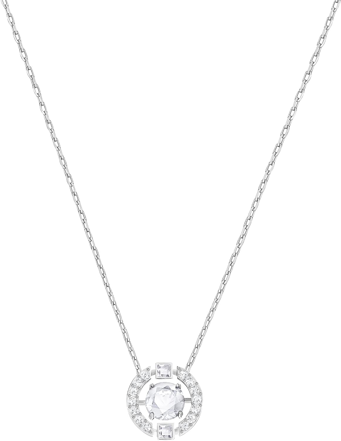 SWAROVSKI Women's Sparkling Dance Round Jewelry Collection, Rhodium Finish, Blue Crystals, Clear Crystals - JOY2ESpree