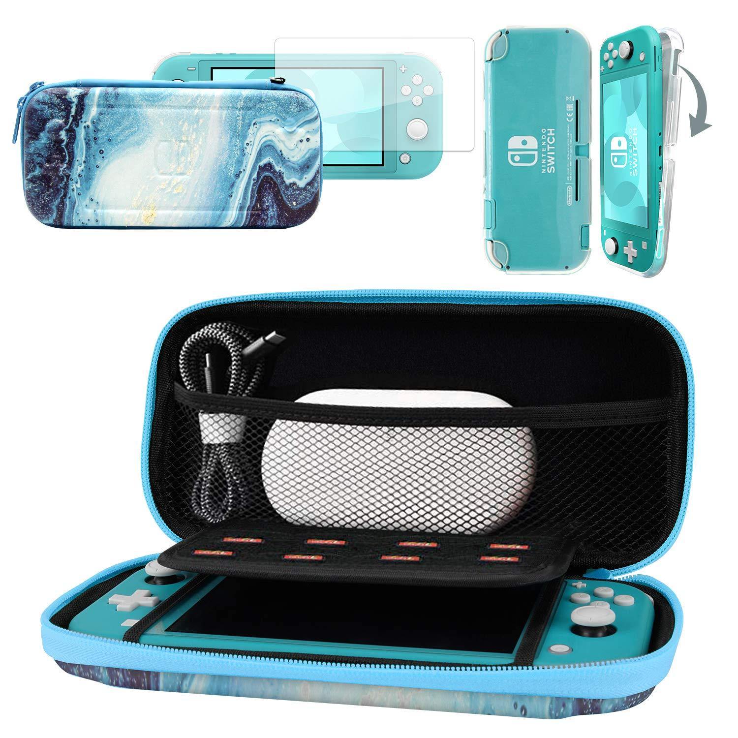 CoBak Carrying Case for Nintendo Switch Lite - with 1 Screen Protector, 1 Grip Case and 4 Thumb Grip Caps. - JOY2ESpree