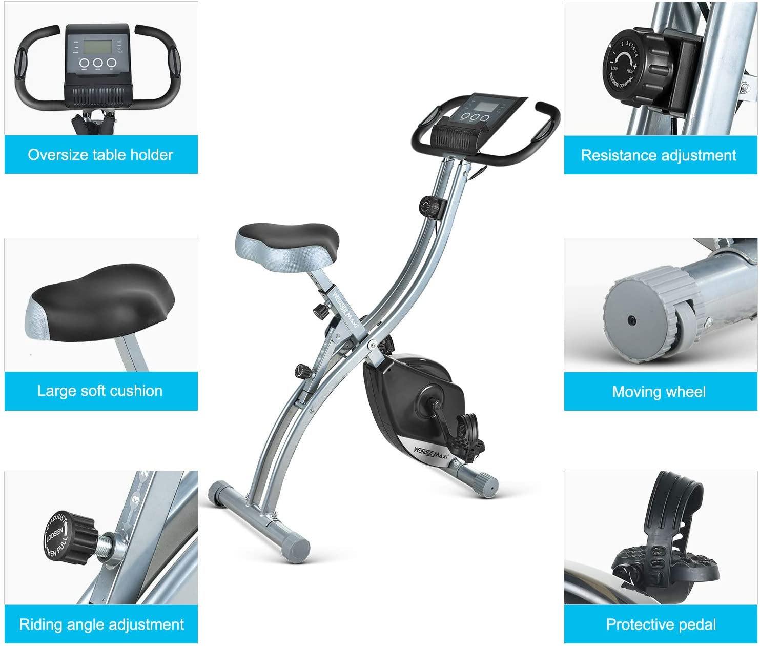 Wonder Maxi Folding Exercise Bike Magnetic, Upright Stationary Recumbent Exercise Bike - JOY2ESpree