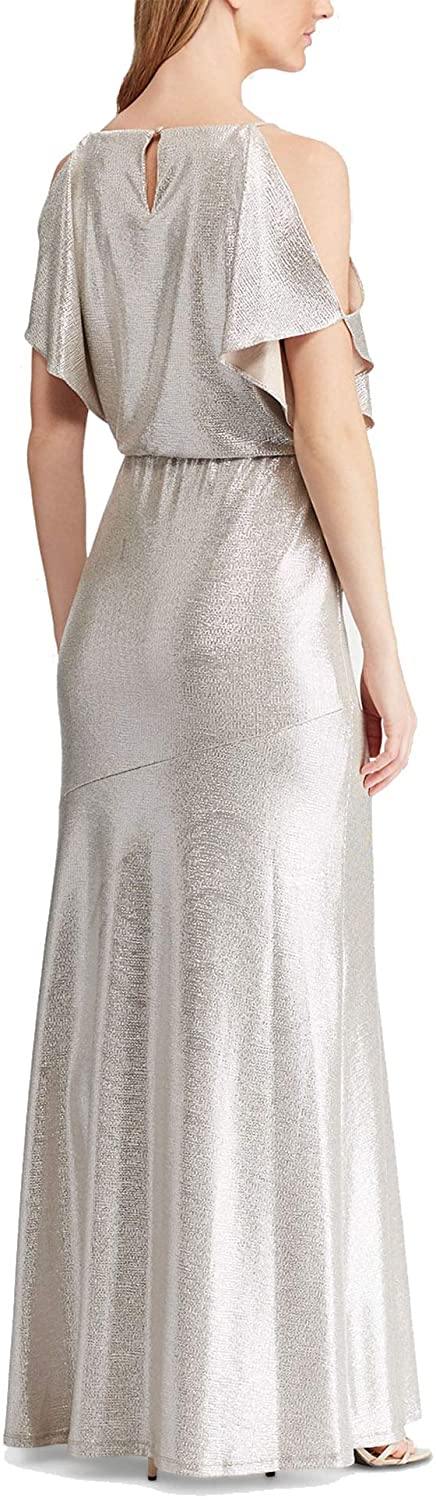 LAUREN RALPH LAUREN Womens Zelder Metallic Blouson Evening Dress - JOY2ESpree