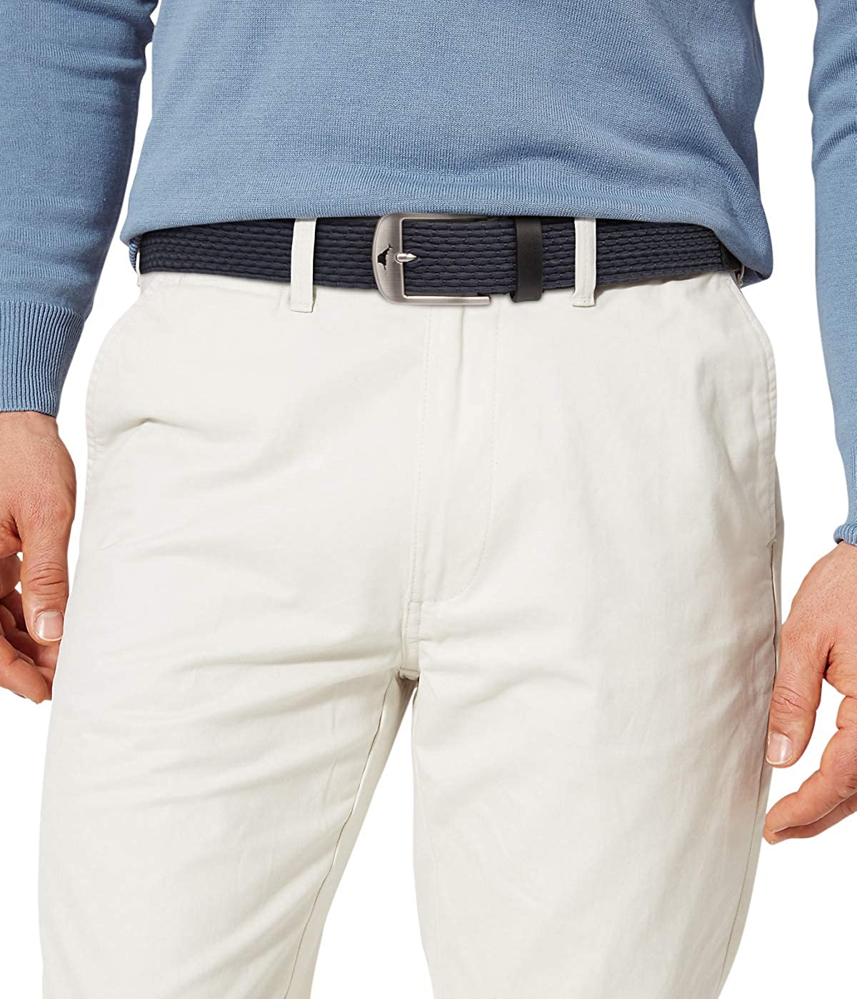 Tommy Bahama Men's Two-Tone Stretch Braided Web Belt
