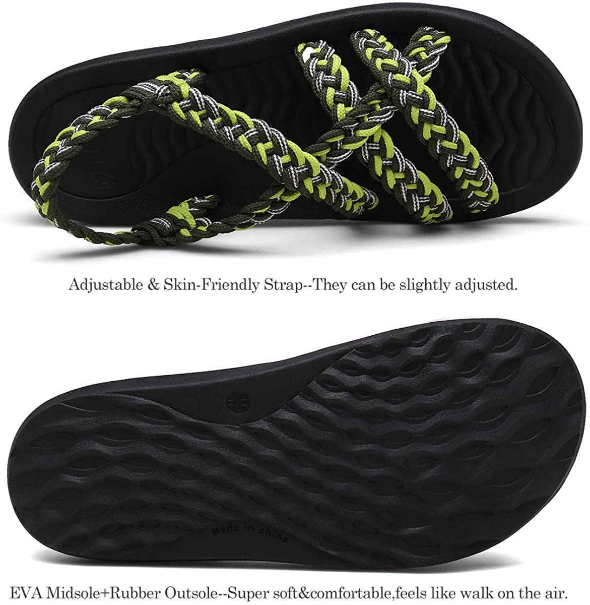 MEGNYA Women's Comfortable Walking Sandals with Arch Support Waterproof for Walking/Hiking/Travel/Wedding/Water Spot/Beach